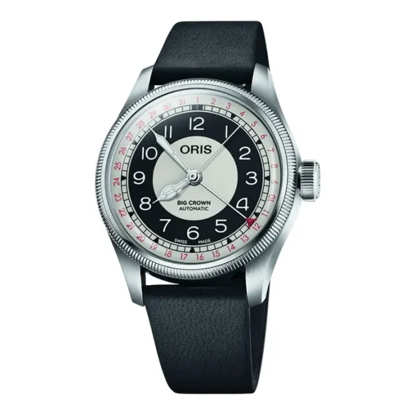 Oris Big Crown 01-754-7779-4061-07-5-19-25 Pointer Date Bullseye Multicoloured Dial Leather Strap