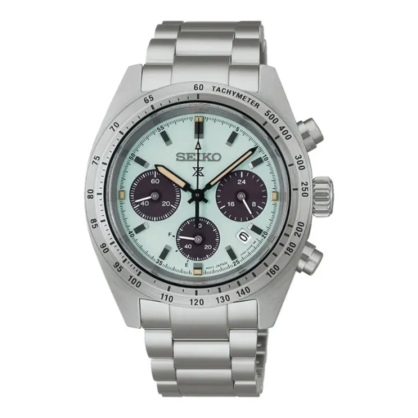 Seiko Prospex SSC965P1 Speedtimer Youngtimer Solar Chrono Mint Green Dial Stainless Steel Strap