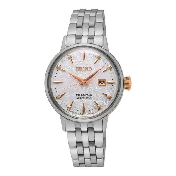 Seiko Presage SRE009J1 Cocktail Time Clover Club Diamond Twist Silver Dial Stainless Steel Strap