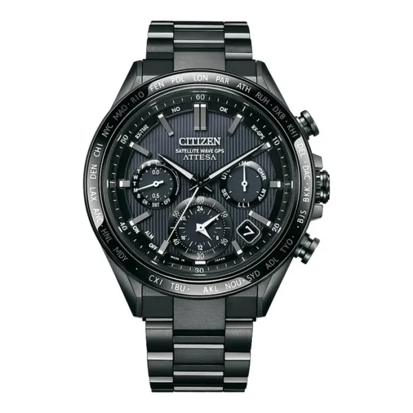 Citizen Attesa CC4055-65E Eco Drive Satellite Wave GPS Titanium Black Dial Titanium Strap