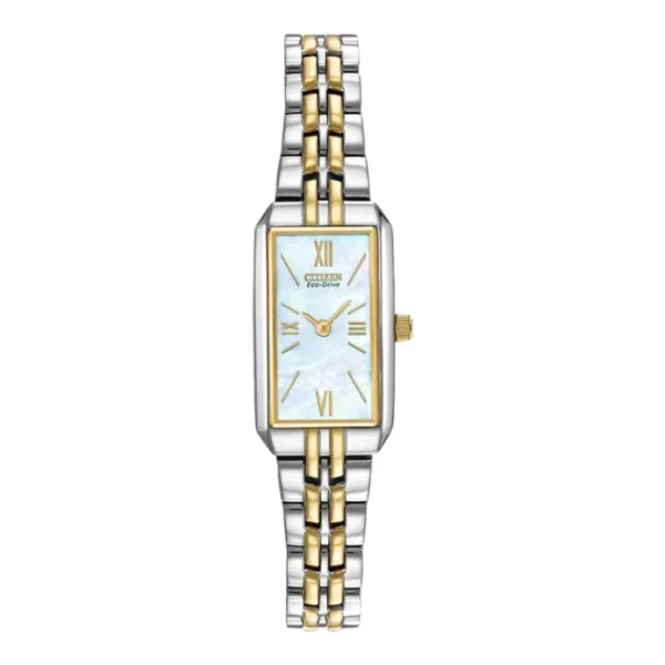 Citizen Eco Drive EG2694-59D Ladies Silhouette Mother Of Pearl Dial Dual Tone Stainless Steel Strap