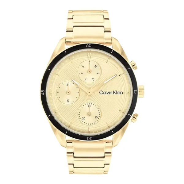 Calvin Klein Multifunction 25200173 Ladies Gold Dial Gold Stainless Steel Strap