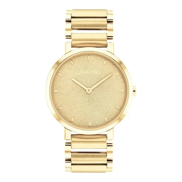 Calvin Klein Open Link 25200086 Ladies Gold Dial Gold Stainless Steel Strap