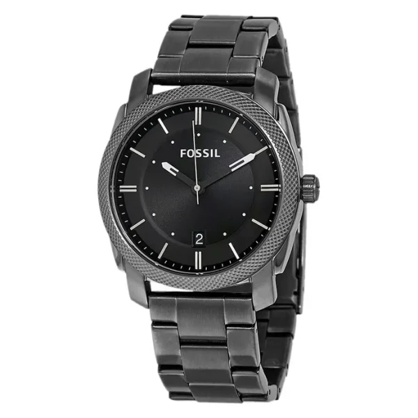Fossil Machine FS4774 Men Smoke Black Dial Gunmetal Stainless Steel Strap