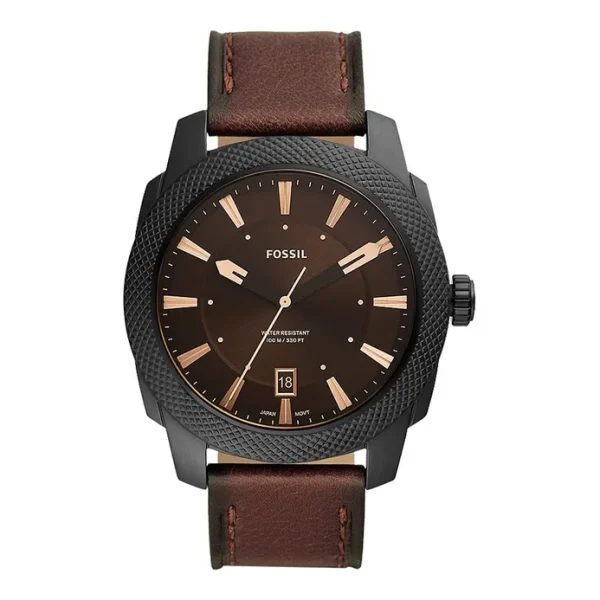 Fossil Machine FS5972 Men Brown Dial Brown Leather Strap