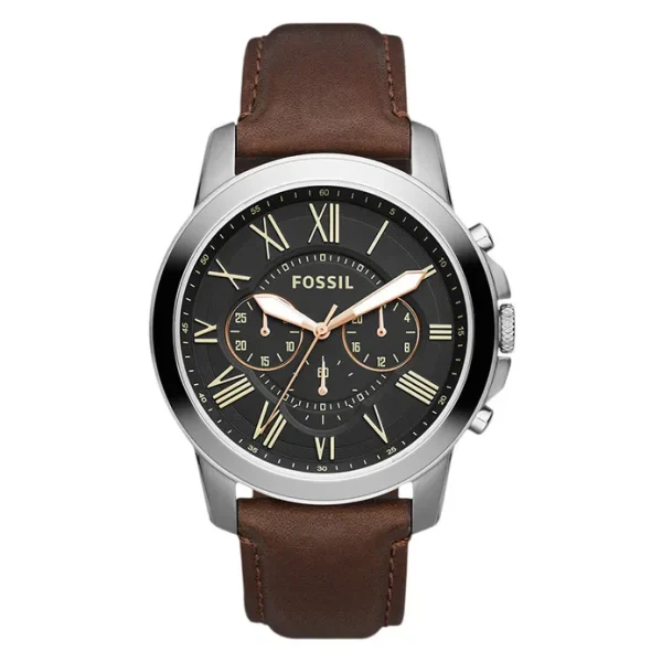 Fossil Grant FS4813 Chronograph Black Dial Brown