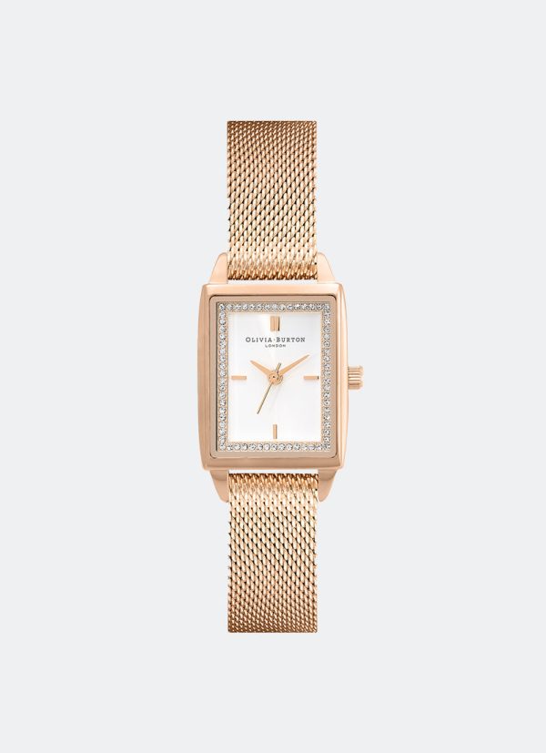 Rectangle White Carnation Gold Mesh 24000015