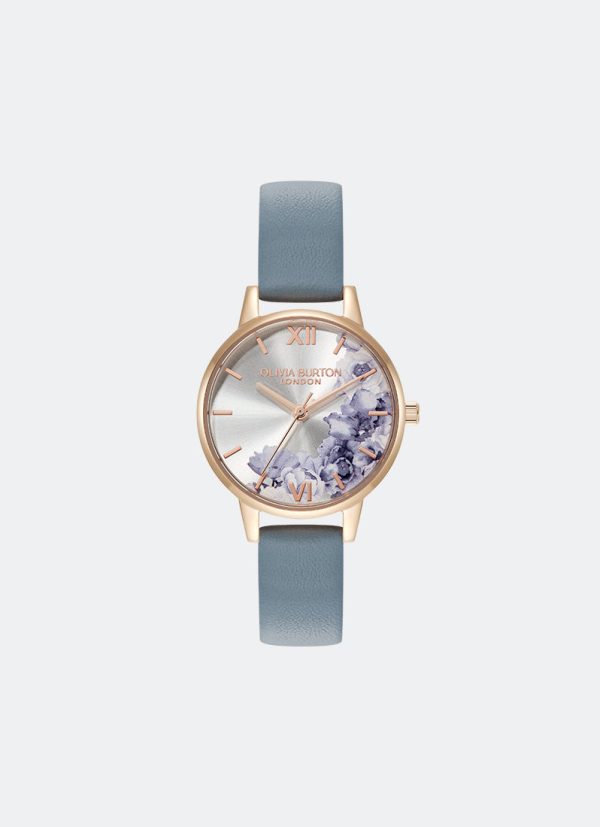 Illustrated Floral Dial Chalk Blue 24000227