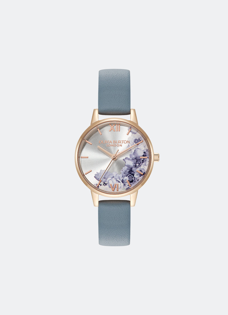 Illustrated Floral Dial Chalk Blue 24000227