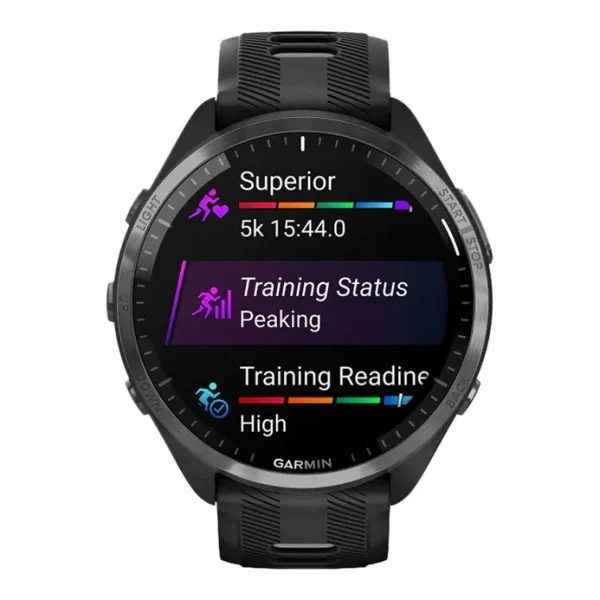 Garmin Forerunner 965 010-02809-A0 Smartwatch Titanium Digital Dial Black Silicone Strap