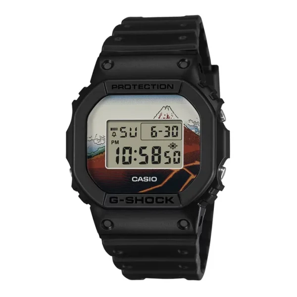 Casio G-Shock DW-5600KHSH25-1JR Hokusai Ukiyo-e of Mount Fuji Digital Dial Black Resin Band (JDM)