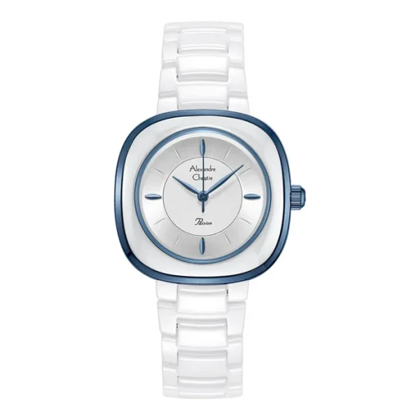 Alexandre Christie Passion AC 2C11 LH BIUBU Ladies White Dial White Ceramic Strap