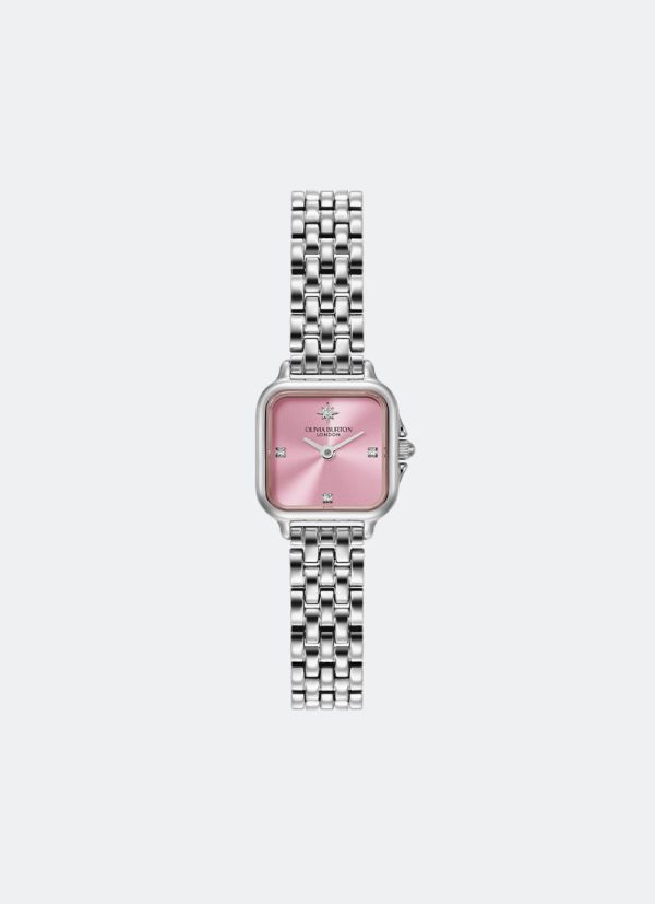 Modern Classic Mini Grosvenor Pink Frost Rosebud Sunray Dial, SS Case, SS Bracelet - 20mm 24000363