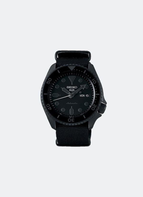 Seiko 5 Sport Automatic Men Black Dial Black Nylon 42.5mm SRPD79K1