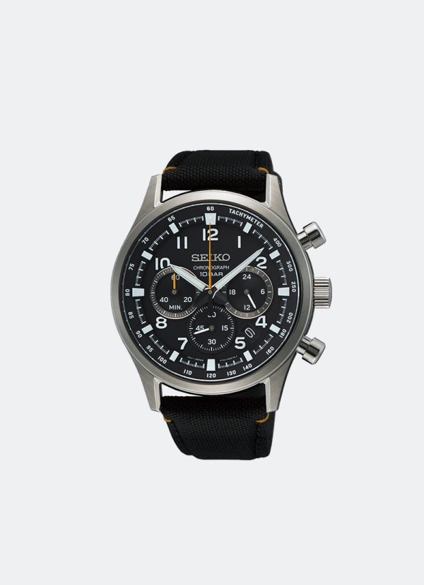 Seiko Conceptual Men Black Dial Silver Nylon - 43mmSSB449