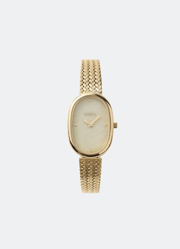 Breda Jane Tethered Champagne MOP Dial Gold Metal Mesh 23mm - 1741N