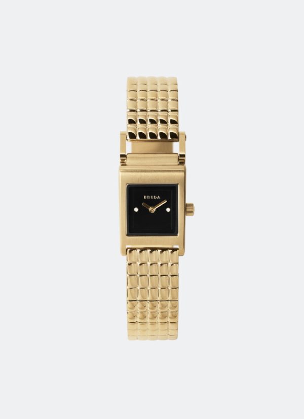 Breda Revel Midnight Dial Gold Metal Bracelet 18mm - 1746B