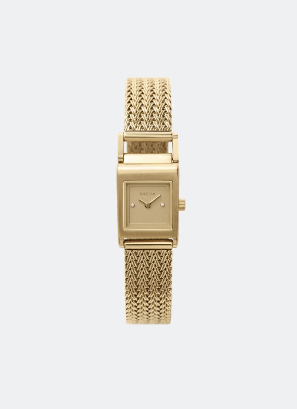 Breda Revel Tethered Champagne Dial Gold Metal Mesh 18mm - 1746F