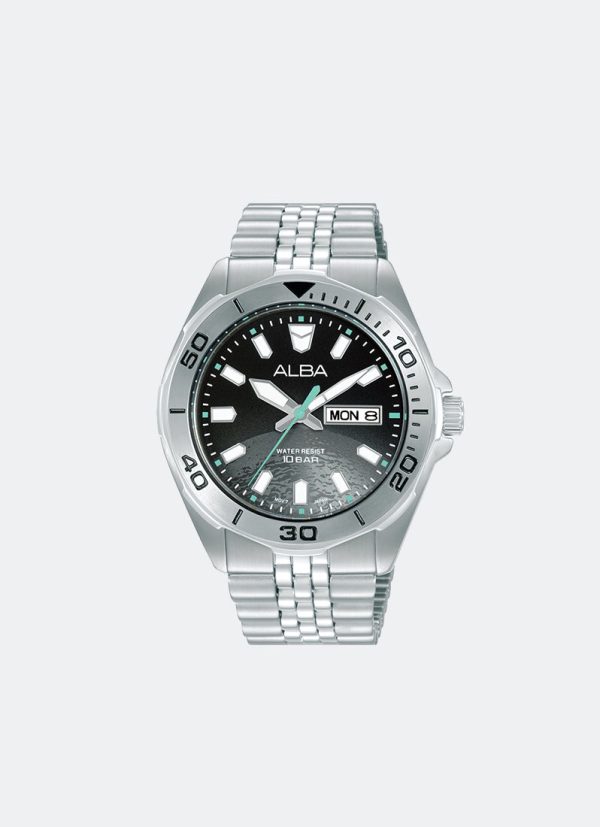 Alba Active Gravity Mercury Men Black Dial Stainless Steel Strap 42mm - AV3575