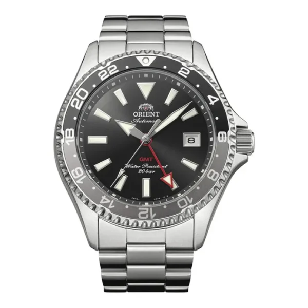 Orient Sports RA-BC0001B Diver Design Mako GMT Black Dial Stainless Steel Strap