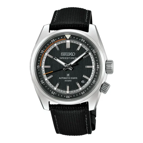 Seiko Prospex HBC004J1 Speedtimer Heritage Motoring Black Dial Black Leather Strap